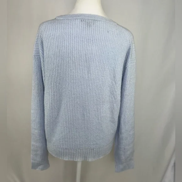 NEW / J.Crew Cashmere-blend bouclé tie-front beach sweater - Picture 6 of 7